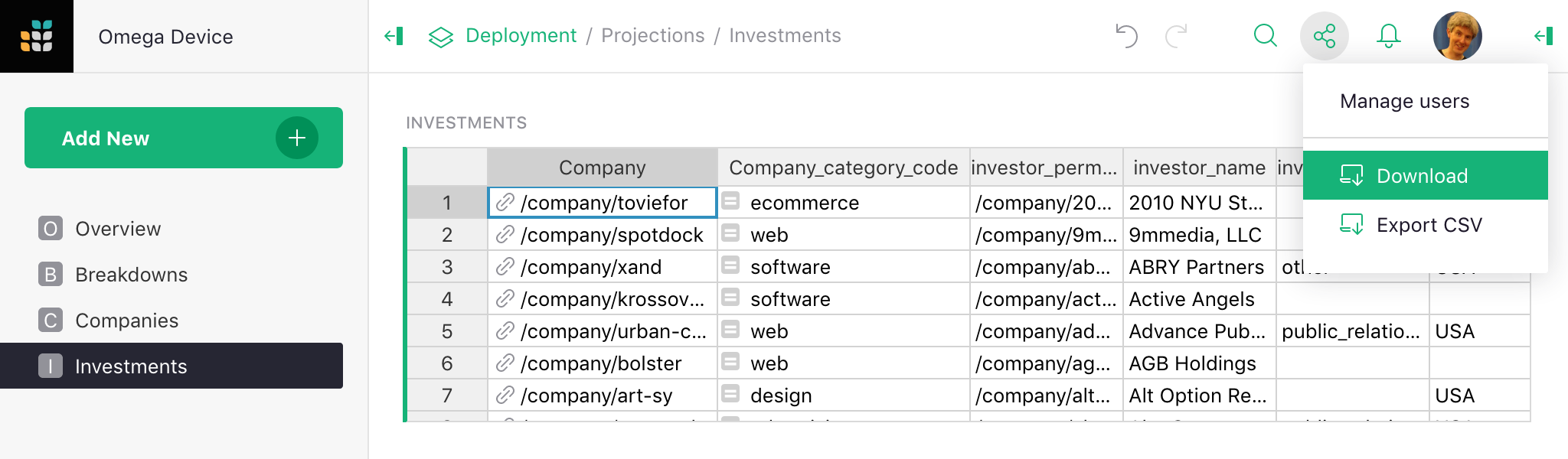 exports-download